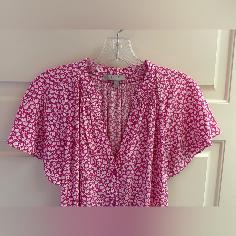 Hobbs London Cosima Top in Fuchsia Multi Flower - Picture 6 of 8